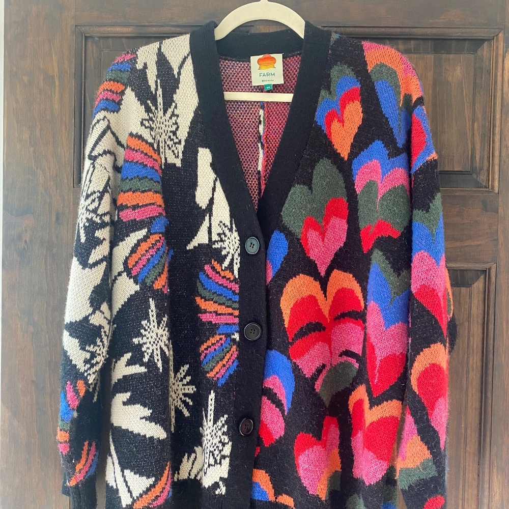 Mixed Rainbow Prints Cardigan Size XS Farm Rio